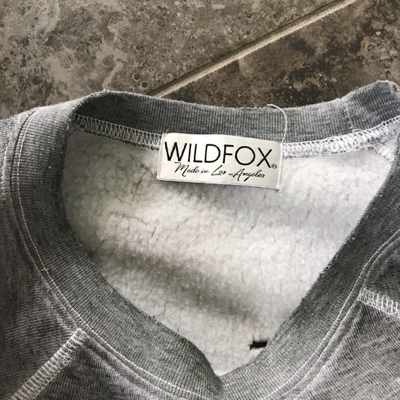 NWOT Wildfox Distressed Boyfriend Sweatshirt XS - Picture 2 of 3